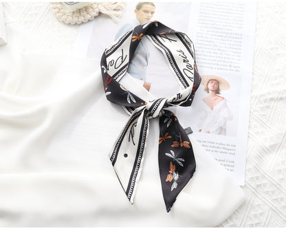 Handbag Scarf in Black Dragonfly